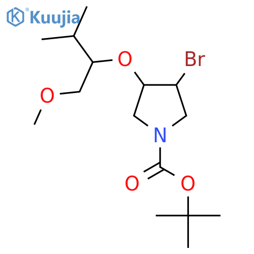 tert-butyl 3-bromo-4-(1-methoxy-3-methylbutan-2-yl)oxypyrrolidine-1-carboxylate structure