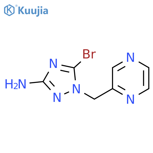 5-bromo-1-(pyrazin-2-yl)methyl-1H-1,2,4-triazol-3-amine structure