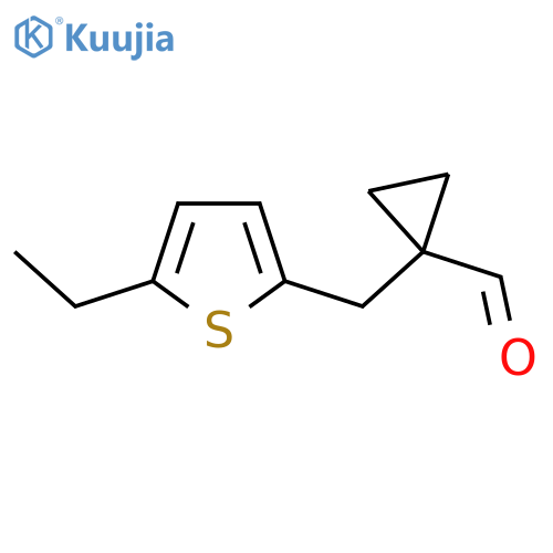 1-(5-ethylthiophen-2-yl)methylcyclopropane-1-carbaldehyde structure