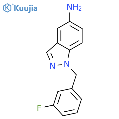 1-[(3-fluorophenyl)methyl]-1H-indazol-5-amine structure