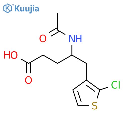5-(2-Chlorothiophen-3-yl)-4-acetamidopentanoic acid structure