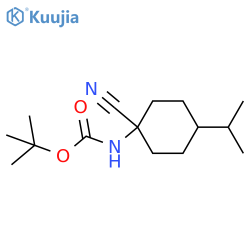 tert-butyl N-1-cyano-4-(propan-2-yl)cyclohexylcarbamate structure