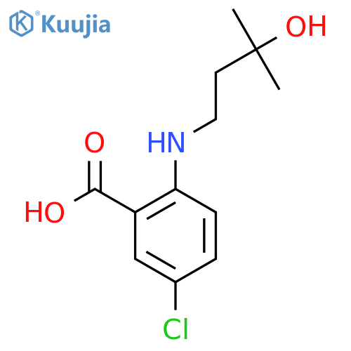 5-chloro-2-(3-hydroxy-3-methylbutyl)aminobenzoic acid structure