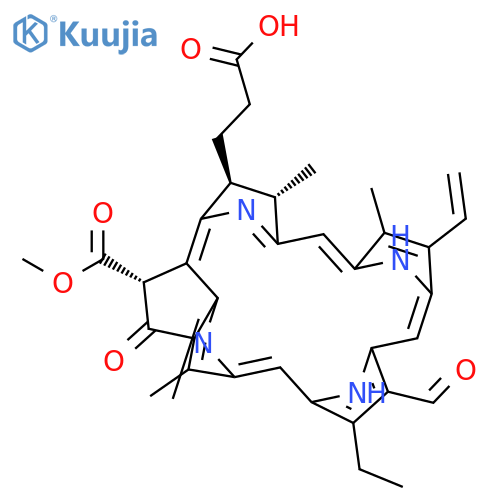 [3S-(3&#x3B1;,4&#x3B2;,21&#x3B2;)]-14-ethyl-13-formyl-21-(methoxycarbonyl)-4,8,18-trimethyl-20-oxo-9-vinylphorbine-3-propionic acid structure