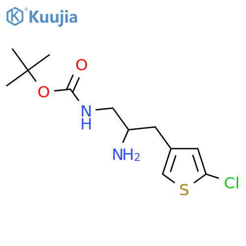 tert-butyl N-2-amino-3-(5-chlorothiophen-3-yl)propylcarbamate structure