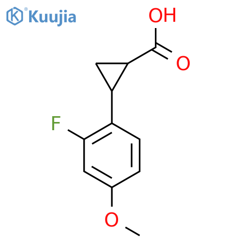 2-(2-fluoro-4-methoxyphenyl)cyclopropane-1-carboxylic acid structure