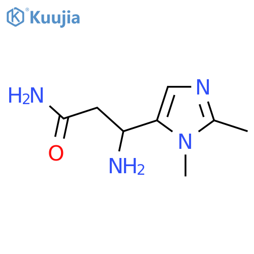3-amino-3-(1,2-dimethyl-1H-imidazol-5-yl)propanamide structure
