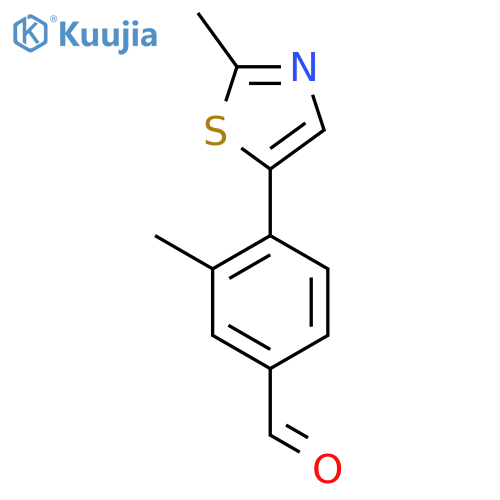 Benzaldehyde, 3-methyl-4-(2-methyl-5-thiazolyl)- structure