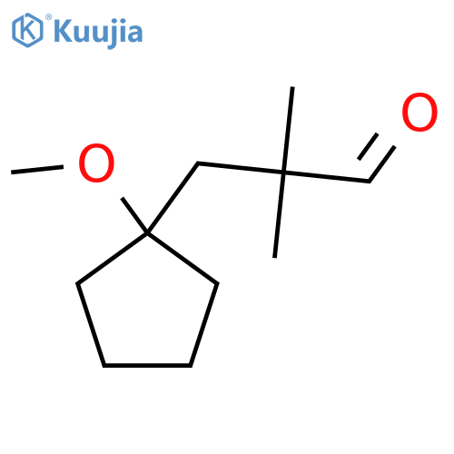 3-(1-methoxycyclopentyl)-2,2-dimethylpropanal structure
