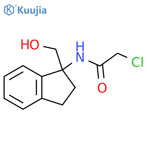 2-chloro-N-1-(hydroxymethyl)-2,3-dihydro-1H-inden-1-ylacetamide structure