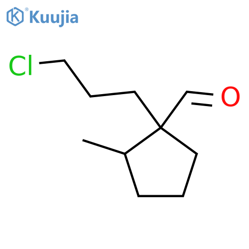 1-(3-chloropropyl)-2-methylcyclopentane-1-carbaldehyde structure