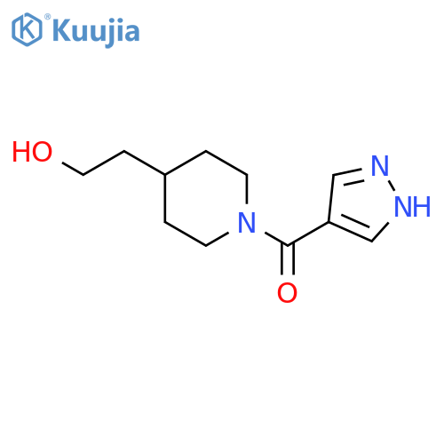 (4-(2-hydroxyethyl)piperidin-1-yl)(1H-pyrazol-4-yl)methanone structure
