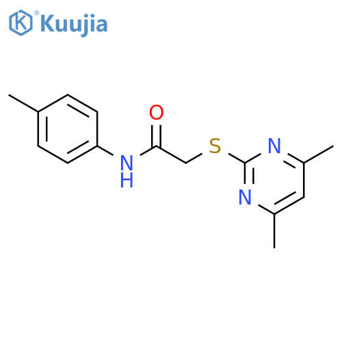 2-[(4,6-dimethyl-2-pyrimidinyl)sulfanyl]-N-(4-methylphenyl)acetamide structure