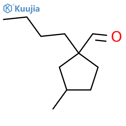 1-butyl-3-methylcyclopentane-1-carbaldehyde structure