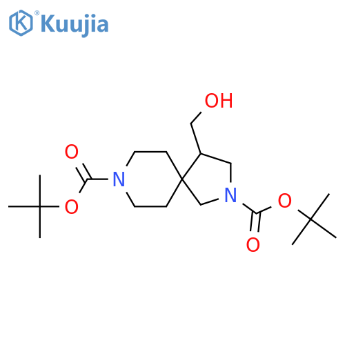 2,8-di-tert-butyl 4-(hydroxymethyl)-2,8-diazaspiro4.5decane-2,8-dicarboxylate structure