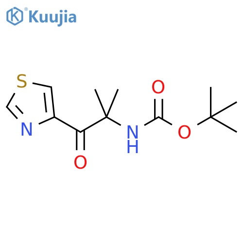 tert-butyl N-[2-methyl-1-oxo-1-(1,3-thiazol-4-yl)propan-2-yl]carbamate structure