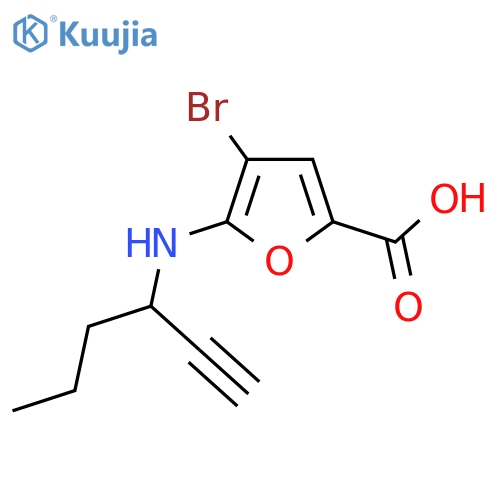 4-bromo-5-(hex-1-yn-3-yl)aminofuran-2-carboxylic acid structure