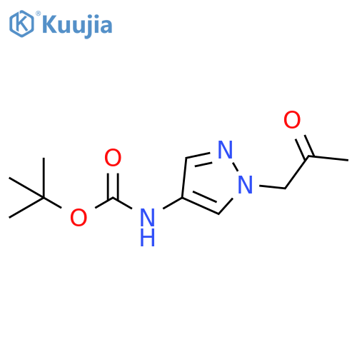 Carbamic acid, N-[1-(2-oxopropyl)-1H-pyrazol-4-yl]-, 1,1-dimethylethyl ester structure