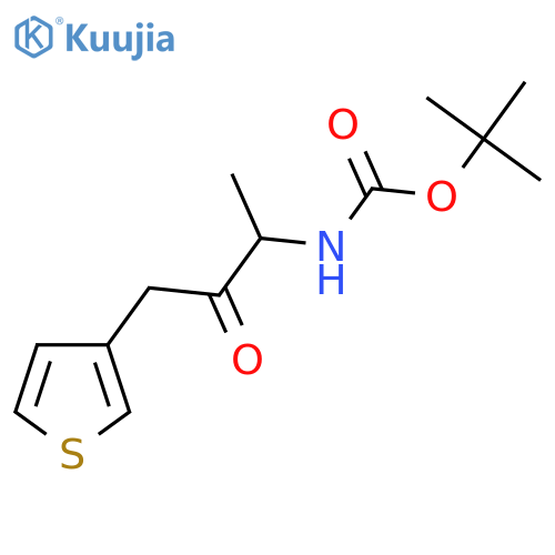 tert-butyl N-[3-oxo-4-(thiophen-3-yl)butan-2-yl]carbamate structure