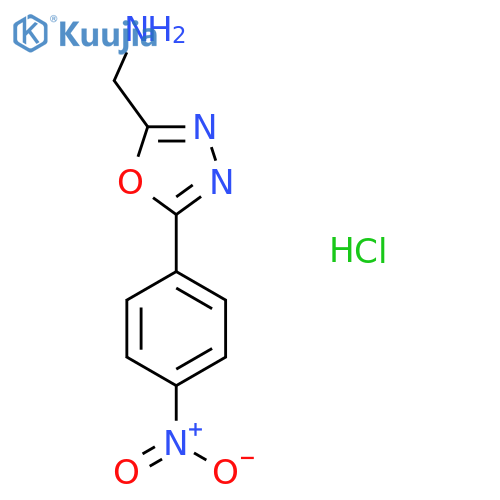 C-[5-(4-Nitro-phenyl)-[1,3,4]oxadiazol-2-yl]-methylamine hydrochloride structure