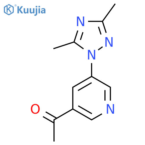 1-5-(dimethyl-1H-1,2,4-triazol-1-yl)pyridin-3-ylethan-1-one structure