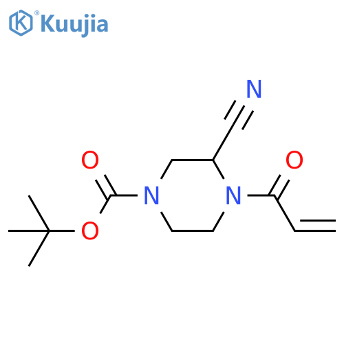 tert-butyl 3-cyano-4-(prop-2-enoyl)piperazine-1-carboxylate structure