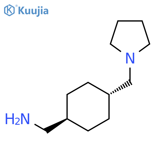 trans-[4-(pyrrolidin-1-ylmethyl)cyclohexyl]methanamine structure