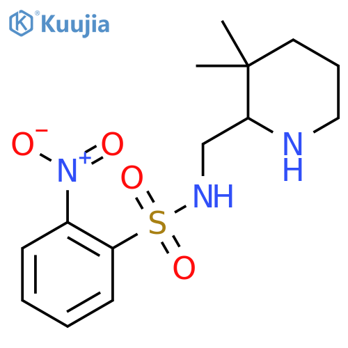 N-[(3,3-dimethylpiperidin-2-yl)methyl]-2-nitrobenzene-1-sulfonamide structure