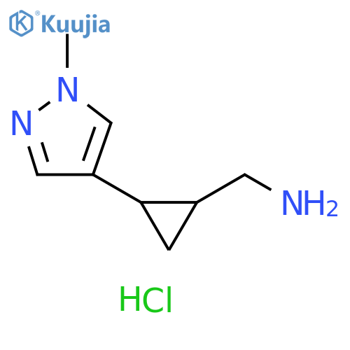 [2-(1-methyl-1H-pyrazol-4-yl)cyclopropyl]methanamine dihydrochloride structure