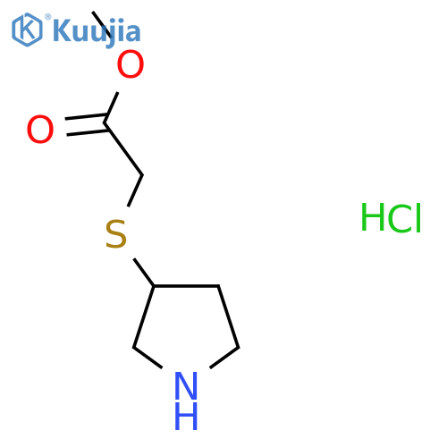 methyl 2-(pyrrolidin-3-ylsulfanyl)acetate hydrochloride structure