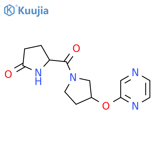 5-[3-(pyrazin-2-yloxy)pyrrolidine-1-carbonyl]pyrrolidin-2-one structure