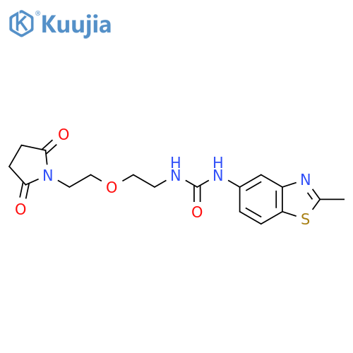 1-{2-2-(2,5-dioxopyrrolidin-1-yl)ethoxyethyl}-3-(2-methyl-1,3-benzothiazol-5-yl)urea structure