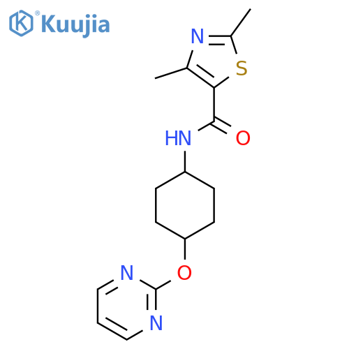 2,4-dimethyl-N-[(1r,4r)-4-(pyrimidin-2-yloxy)cyclohexyl]-1,3-thiazole-5-carboxamide structure