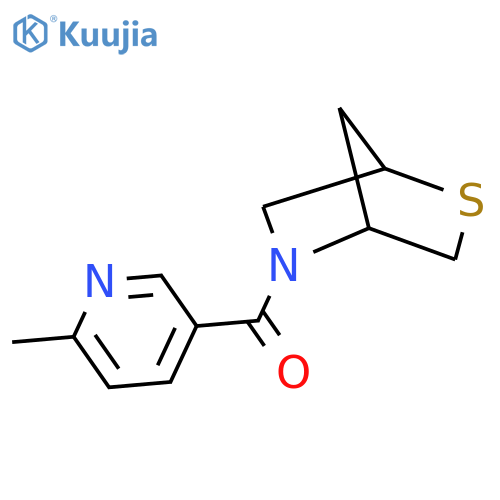 5-(6-methylpyridine-3-carbonyl)-2-thia-5-azabicyclo[2.2.1]heptane structure
