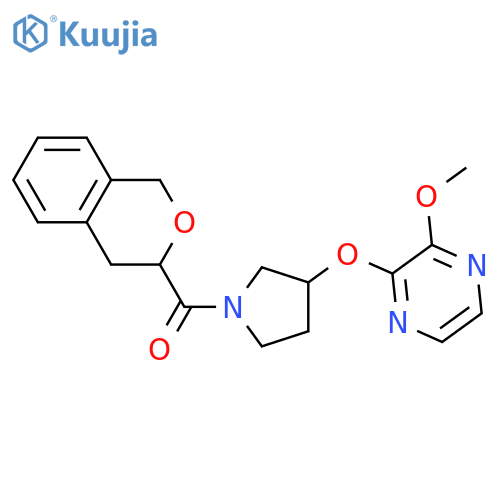 2-{[1-(3,4-dihydro-1H-2-benzopyran-3-carbonyl)pyrrolidin-3-yl]oxy}-3-methoxypyrazine structure