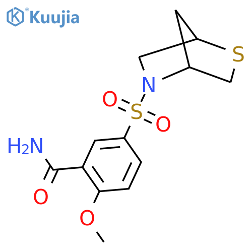 2-methoxy-5-{2-thia-5-azabicyclo[2.2.1]heptane-5-sulfonyl}benzamide structure