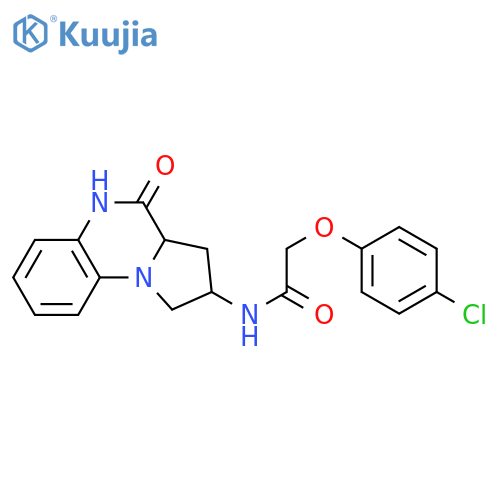 2-(4-chlorophenoxy)-N-{4-oxo-1H,2H,3H,3aH,4H,5H-pyrrolo[1,2-a]quinoxalin-2-yl}acetamide structure