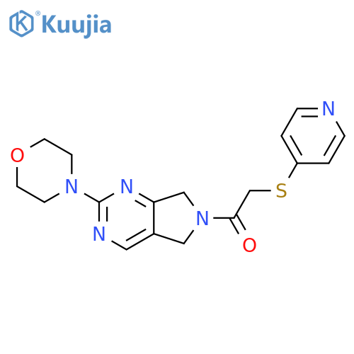 1-[2-(morpholin-4-yl)-5H,6H,7H-pyrrolo[3,4-d]pyrimidin-6-yl]-2-(pyridin-4-ylsulfanyl)ethan-1-one structure