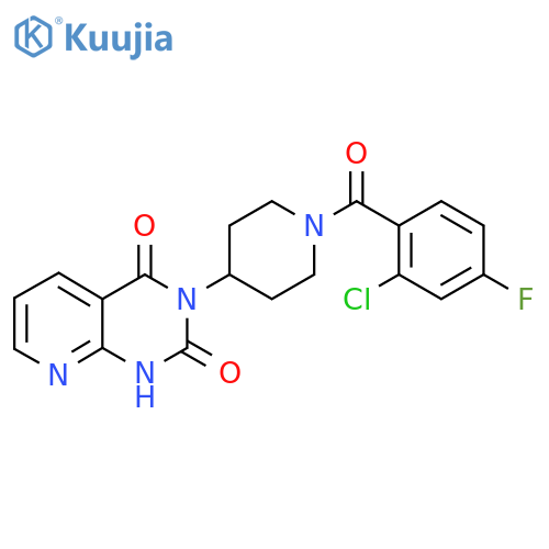 3-1-(2-chloro-4-fluorobenzoyl)piperidin-4-yl-1H,2H,3H,4H-pyrido2,3-dpyrimidine-2,4-dione structure