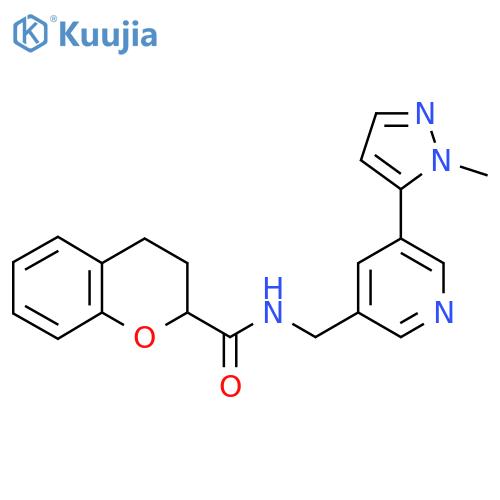 N-{[5-(1-methyl-1H-pyrazol-5-yl)pyridin-3-yl]methyl}-3,4-dihydro-2H-1-benzopyran-2-carboxamide structure