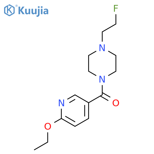1-(6-ethoxypyridine-3-carbonyl)-4-(2-fluoroethyl)piperazine structure