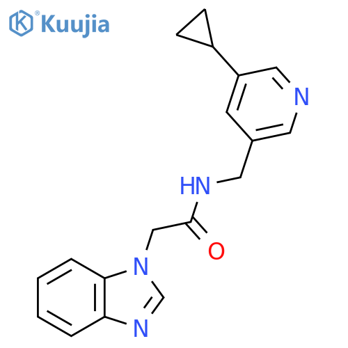 2-(1H-1,3-benzodiazol-1-yl)-N-(5-cyclopropylpyridin-3-yl)methylacetamide structure