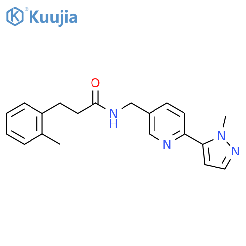N-{6-(1-methyl-1H-pyrazol-5-yl)pyridin-3-ylmethyl}-3-(2-methylphenyl)propanamide structure