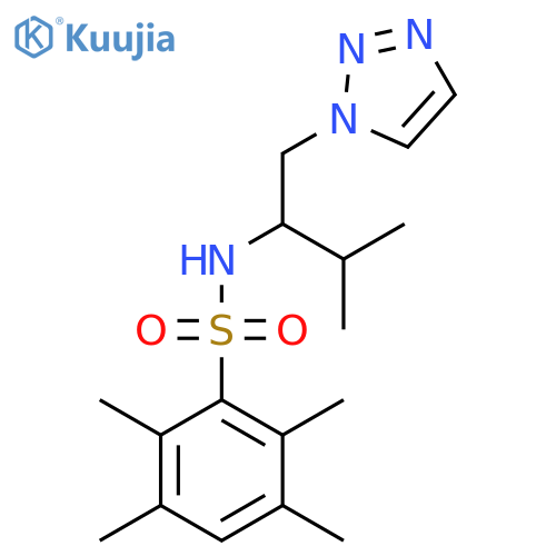 2,3,5,6-tetramethyl-N-[3-methyl-1-(1H-1,2,3-triazol-1-yl)butan-2-yl]benzene-1-sulfonamide structure