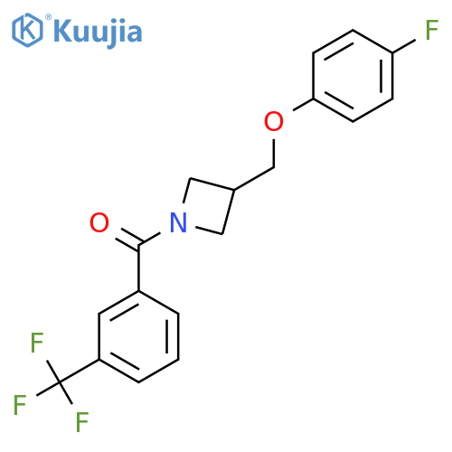 3-[(4-fluorophenoxy)methyl]-1-[3-(trifluoromethyl)benzoyl]azetidine structure