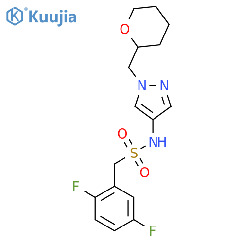1-(2,5-difluorophenyl)-N-(1-((tetrahydro-2H-pyran-2-yl)methyl)-1H-pyrazol-4-yl)methanesulfonamide structure