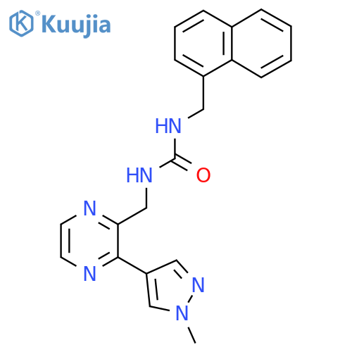 3-{3-(1-methyl-1H-pyrazol-4-yl)pyrazin-2-ylmethyl}-1-(naphthalen-1-yl)methylurea structure