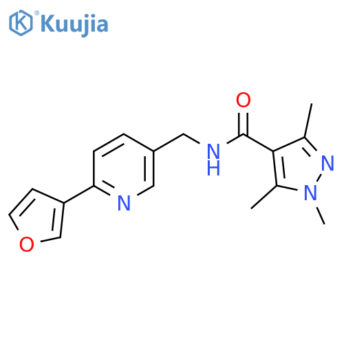 N-{6-(furan-3-yl)pyridin-3-ylmethyl}-1,3,5-trimethyl-1H-pyrazole-4-carboxamide structure