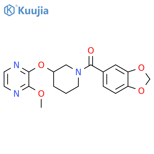 2-{[1-(2H-1,3-benzodioxole-5-carbonyl)piperidin-3-yl]oxy}-3-methoxypyrazine structure