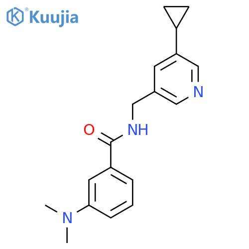 N-(5-cyclopropylpyridin-3-yl)methyl-3-(dimethylamino)benzamide structure
